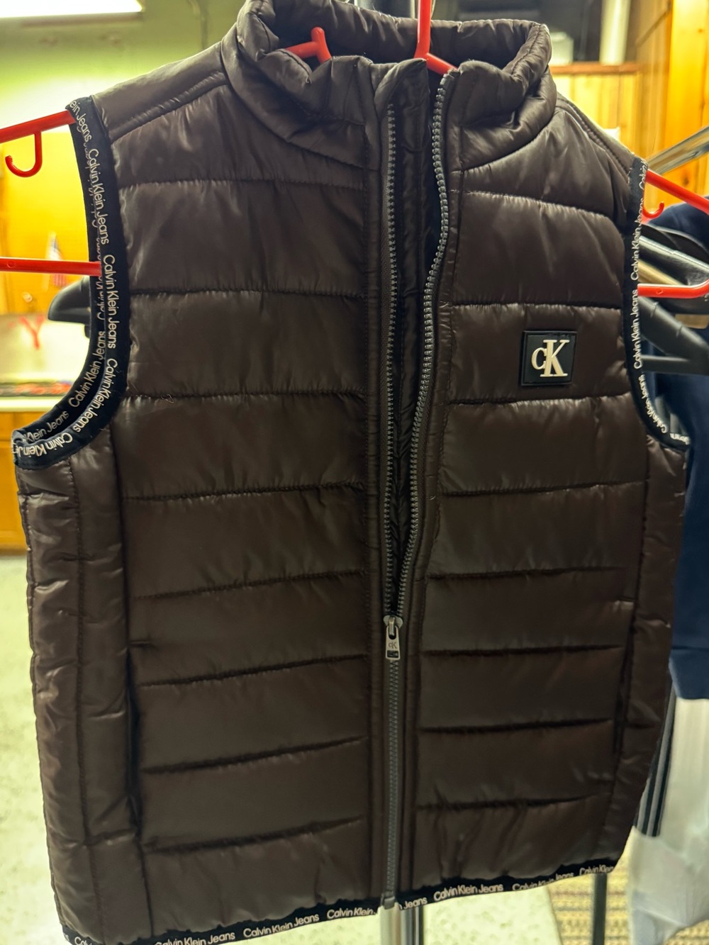 Calvin Klein Jeans Chocolate Brown Quilted Puffer Vest